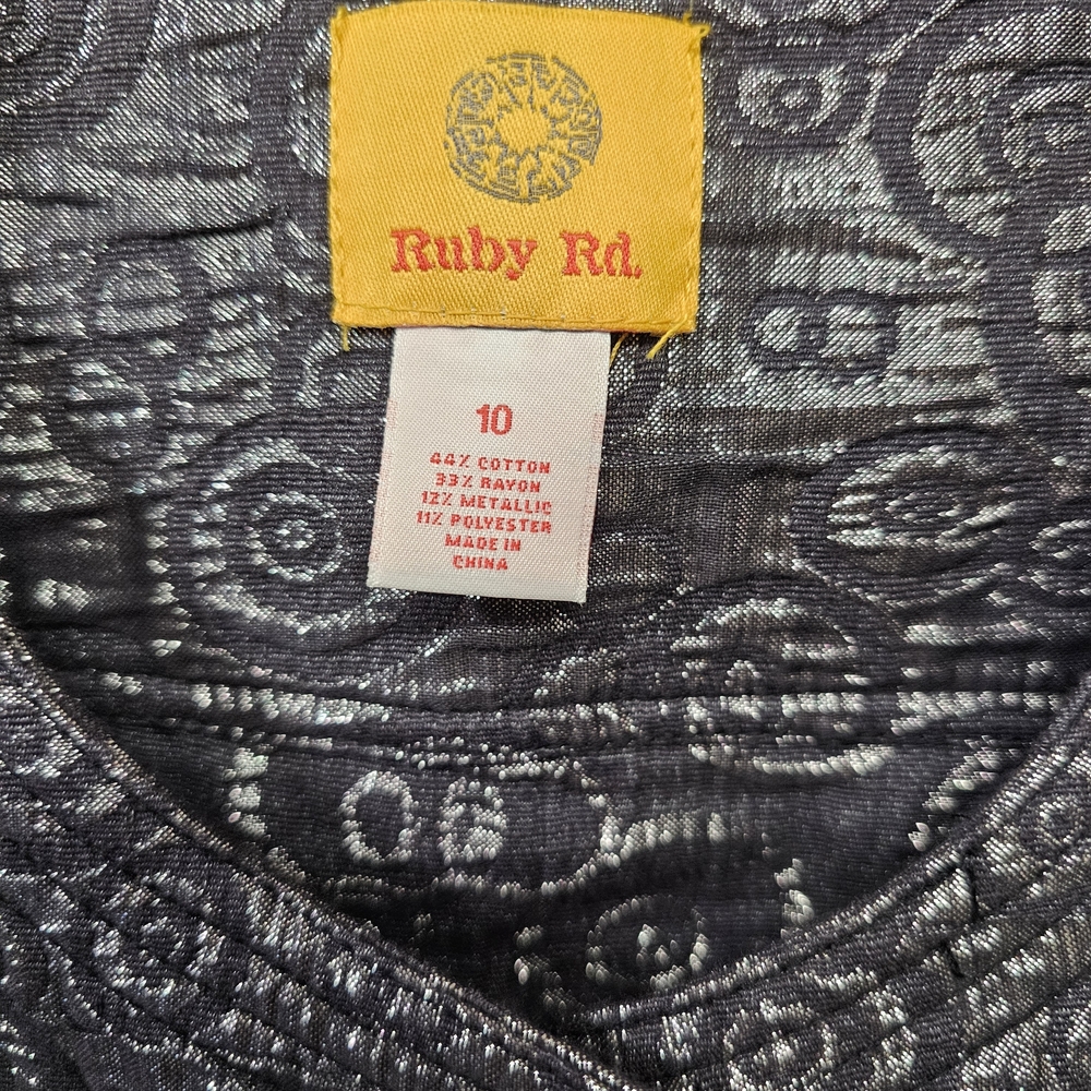 Ruby Rd. Black And Silver Circular Pattern Blazer… - image 2